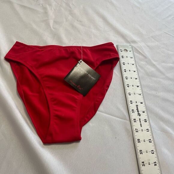 NWT Newport News Shape FX Red Bathing Suit Bottoms Size 8 High Cut 90s 2000s Y2K - Picture 6 of 6